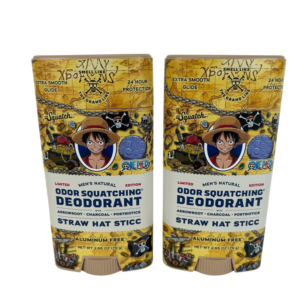 Dr Squatch One Piece Straw Hat Sticc Natural Deodorant 2.65oz 2 Pack Limited Ed